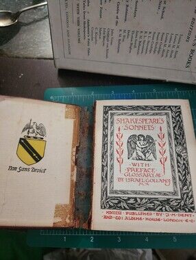 ANTIQUE Shakespeare's The Sonnets - HAND INKED Leather Bound, Well-Loved 1901